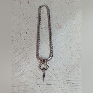 Gold Tone Floral Pendant Chain Necklace